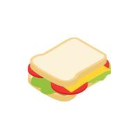 icono de sándwich, estilo 3d isométrico vector