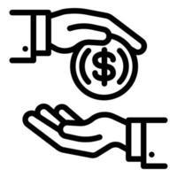 Money coin corruption icon, outline style vector