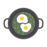 Egg on griddle icon, flat style vector