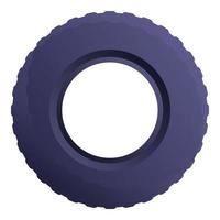 Garbage tire icon, cartoon style vector