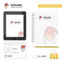 Santa clause Business Logo Tab App Diary PVC Employee Card and USB Brand Stationary Package Design Vector Template