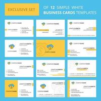 Set of 12 Online banking Creative Busienss Card Template Editable Creative logo and Visiting card background vector