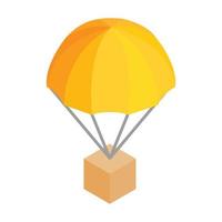 Box parachute 3d isometric icon vector