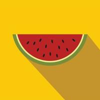 Piece of watermelon icon, flat style vector