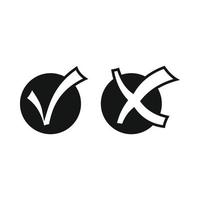 Yes No check mark icon, simple style vector