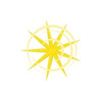 Gold nine pointed star icon in cartoon style vector