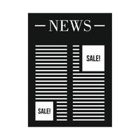 Newspaper with space for ad icon, simple style vector