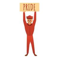 Gay pride banner icon, cartoon style vector