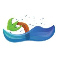 Palm tree flood icon, cartoon style vector