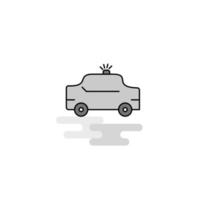 Taxi Web Icon Flat Line Filled Gray Icon Vector