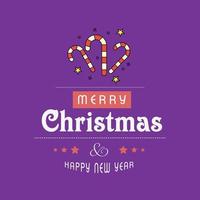 Merry Christmas card with creative design and purple background vector