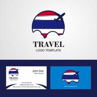 logotipo de la bandera de Tailandia de viaje y diseño de tarjeta de visita vector