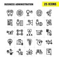 Business Administration Line Icons Set For Infographics Mobile UXUI Kit And Print Design Include Classroom Class Education School Bulb Idea Clock Award Eps 10 Vector