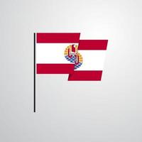 vector de diseño de bandera ondeante de polinesia francesa