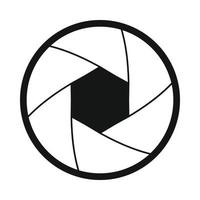 Camera shutter aperture icon, simple style vector