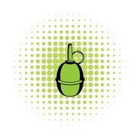Hand grenade comics icon vector