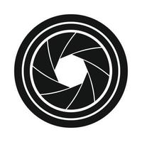 Camera shutter aperture icon, simple style vector