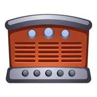 Old retro radio icon, cartoon style vector