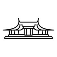 icono del templo de taipei, estilo de esquema vector