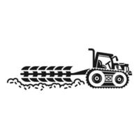 Big field tractor icon, simple style vector