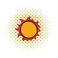 Shiny sun icon, comics style vector