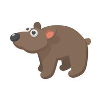 Brown bear icon, cartoon style vector