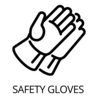 icono de guantes de seguridad de soldador, estilo de contorno vector