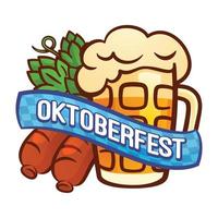 German oktoberfest logo, cartoon style vector