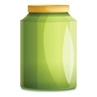 Home jam jar icon, cartoon style vector