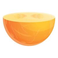 Cutted melon icon, cartoon style vector