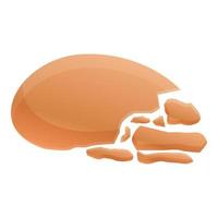 Empty eggshell icon, cartoon style vector