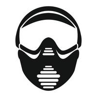 Paintball mask with goggles simple icon vector