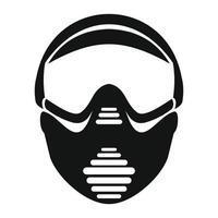 Paintball mask with goggles simple icon vector