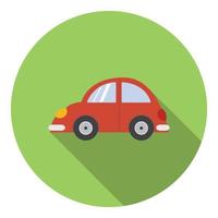 Red car icon, flat style vector