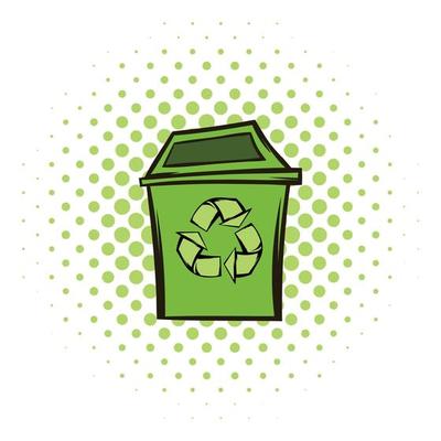Trash can recycling eco symbol
