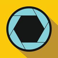 Camera aperture icon in flat style vector