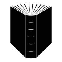 el final del libro abierto negro simple icono vector