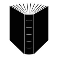 The end of open book black simple icon vector