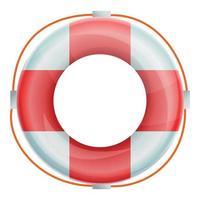 Life buoy icon, cartoon style vector