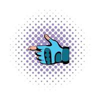 Gloves comics icon vector