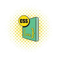 icono de archivo css en estilo cómic vector