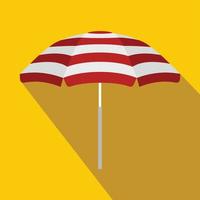 Beach umbrella icon, flat style vector