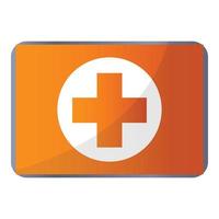 First aid kit icon, cartoon style vector