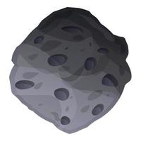 icono de asteroide, estilo de dibujos animados vector