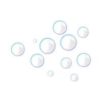 Detergent bubbles icon, realistic style vector