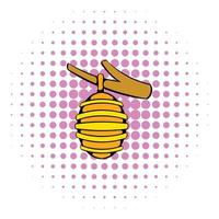 Hive on branch icon, comics style vector