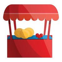 Fruit kiosk icon, cartoon style vector