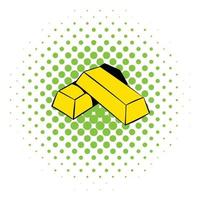 Gold bars icon, comics style vector