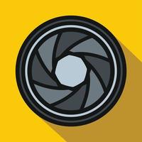 Camera aperture icon in flat style vector