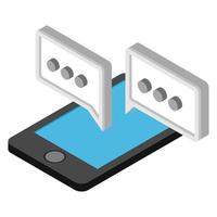 Mobile chatting isometric 3d icon vector